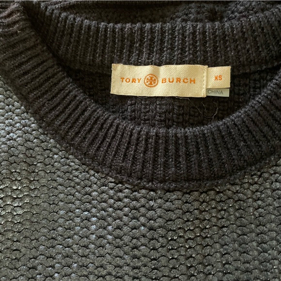 Tory Burch Metallic Blue Merino Wool Sweater - Picture 6 of 7